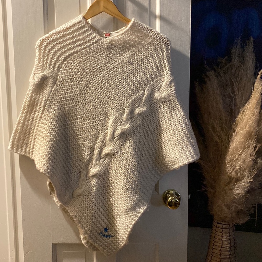 Vintage Diesel Cable Knit Poncho